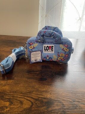 Brighton Light Blue Floral Crossbody Bag with Detachable Strap